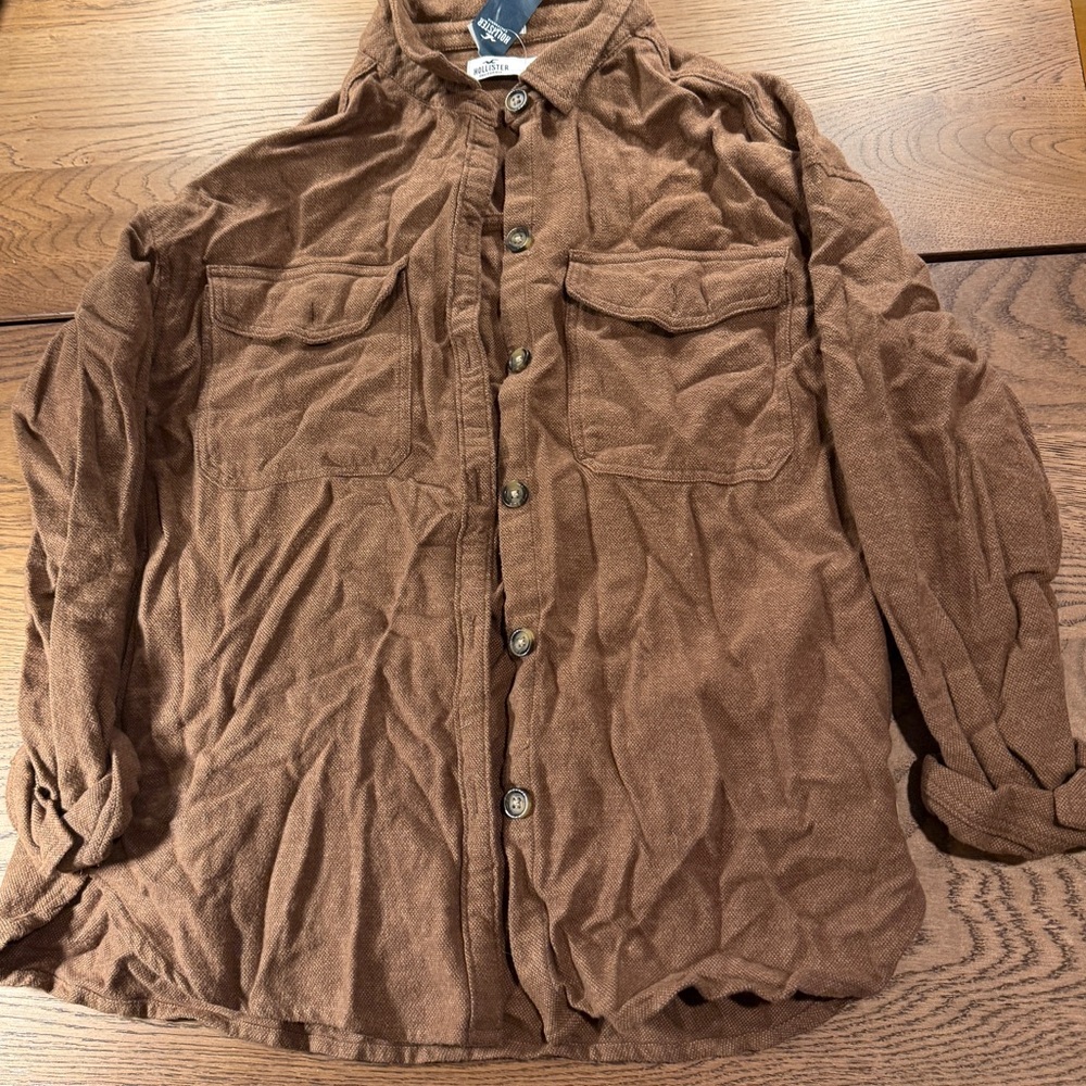 Men's Brown Button-Up Jacket